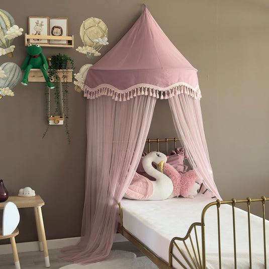 Blush Half Round Kids Canopy, Wall Hanging Play Tent