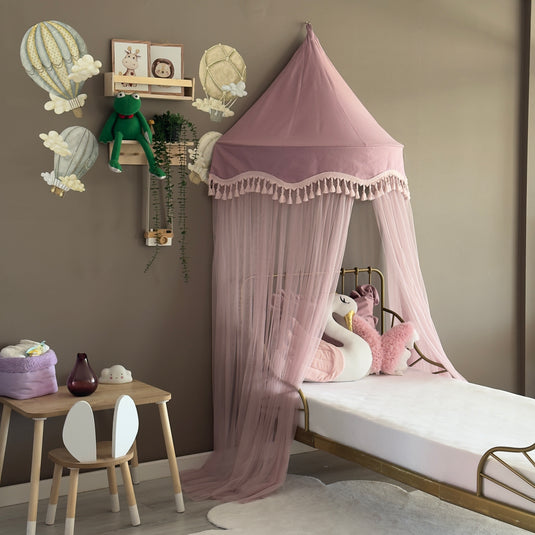 Blush Half Round Kids Canopy, Wall Hanging Play Tent