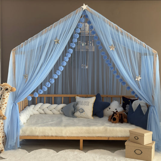 Baby Blue Premium Montessori Betthimmel - Typ A