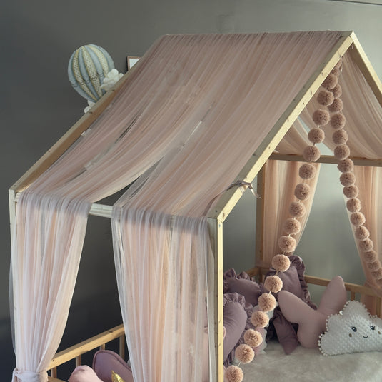 Montessori-Baldachin in hellem Puderrosa – A-Typ