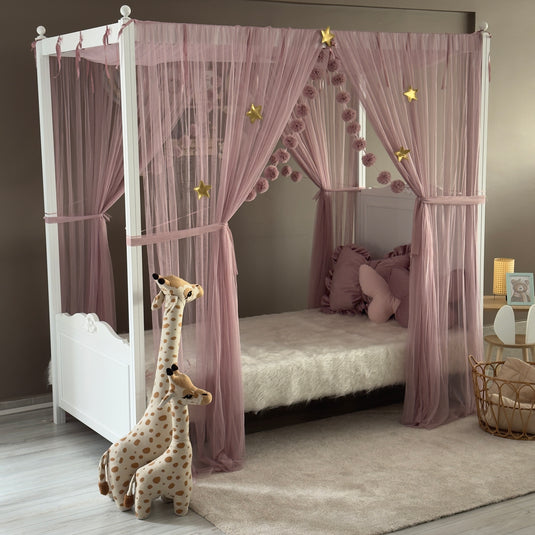 Blush Pink Poster Bed Canopy