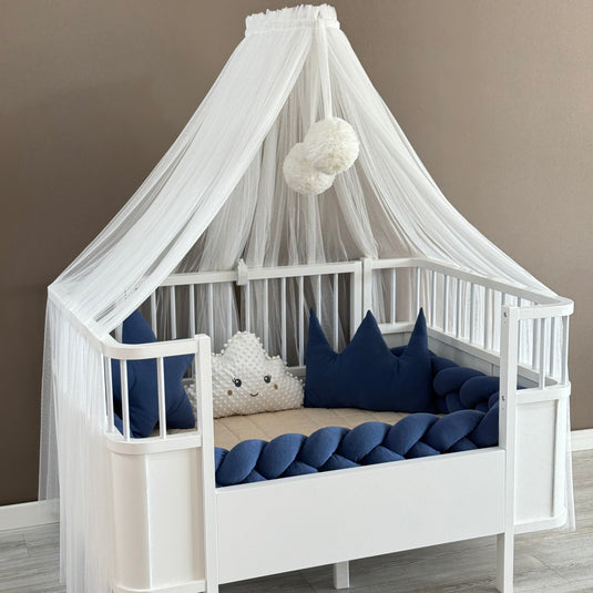 Personalized Crib Bumper Set  - White - Indıgo