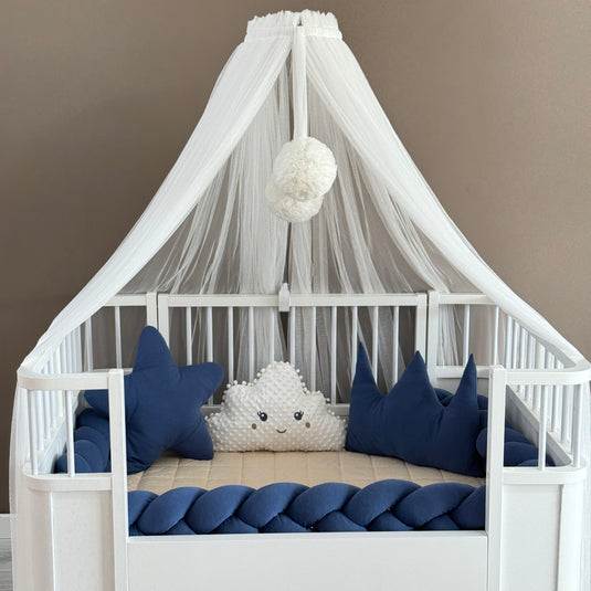 Personalized Crib Bumper Set  - White - Indıgo