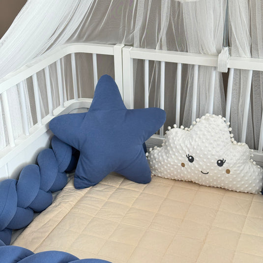 Personalized Crib Bumper Set  - White - Indıgo