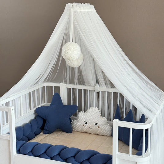 Personalized Crib Bumper Set  - White - Indıgo