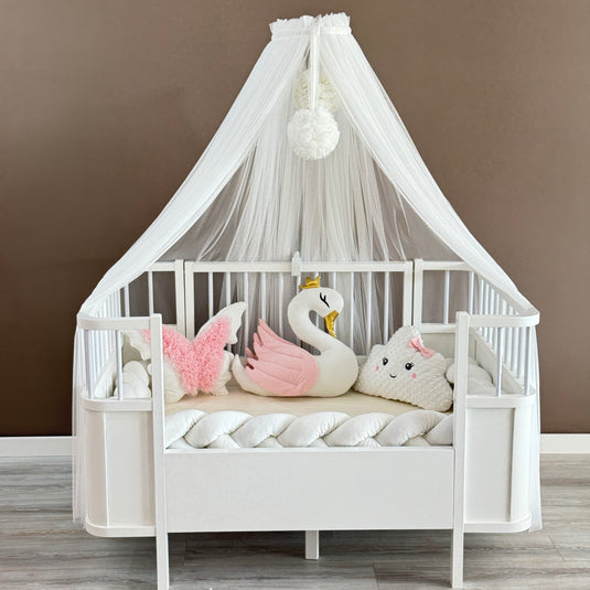 Personalized Crib Bumper Set  - White - Pink