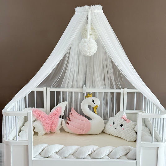 Personalized Crib Bumper Set  - White - Pink