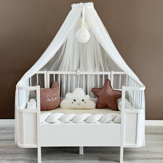 Personalized Crib Bumper Set  - White - Brown