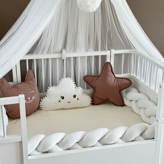 Personalized Crib Bumper Set  - White - Brown
