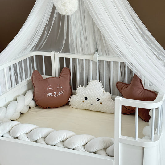 Personalized Crib Bumper Set  - White - Brown