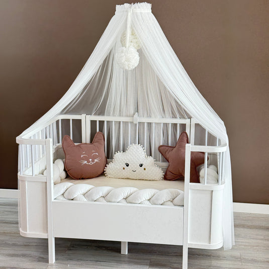 Personalized Crib Bumper Set  - White - Brown