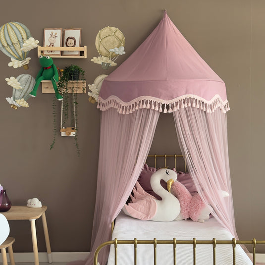 Blush Half Round Kids Canopy, Wall Hanging Play Tent
