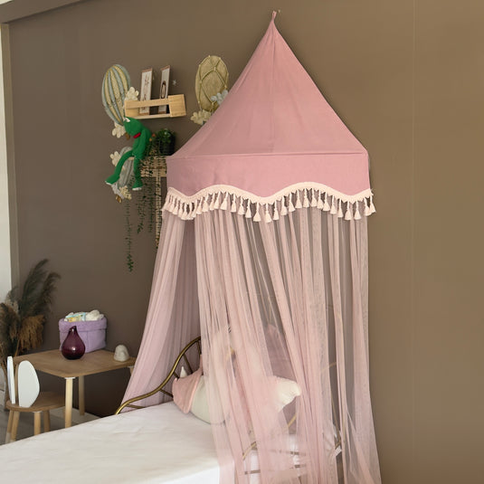 Blush Half Round Kids Canopy, Wall Hanging Play Tent