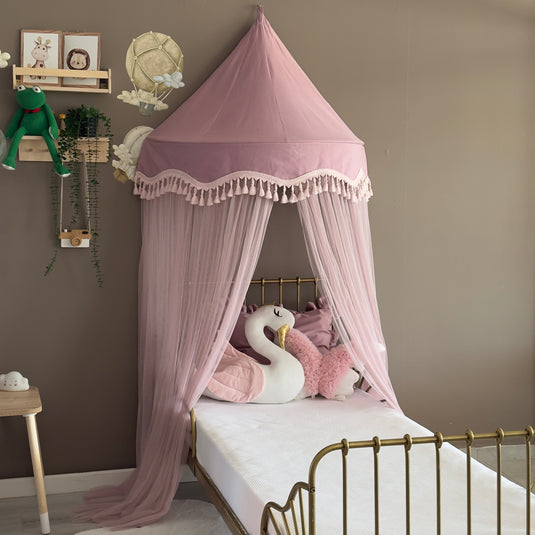 Blush Half Round Kids Canopy, Wall Hanging Play Tent