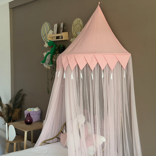 Pink Half Round Kids Canopy, Wall Hanging Play Tent
