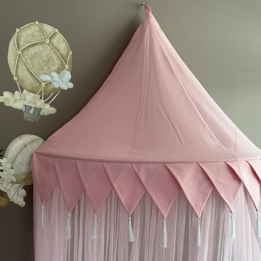 Pink Half Round Kids Canopy, Wall Hanging Play Tent