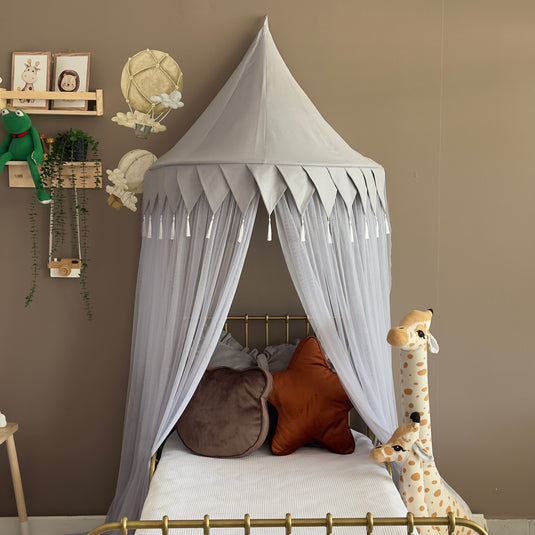 Gray Half Round Kids Canopy, Wall Hanging Play Tent