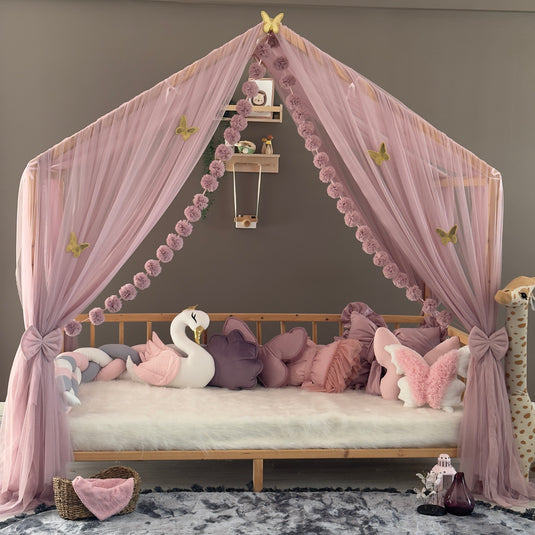 Erröten Pink Premium Montessori Betthimmel - Typ A