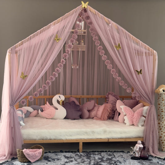 Erröten Pink Premium Montessori Betthimmel - Typ A