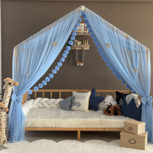 Baby Blue Premium Montessori Betthimmel - Typ A