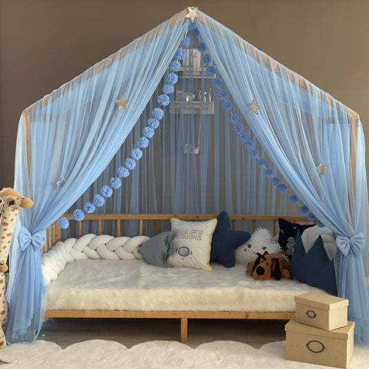 Baby Blue Premium Montessori Betthimmel - Typ A