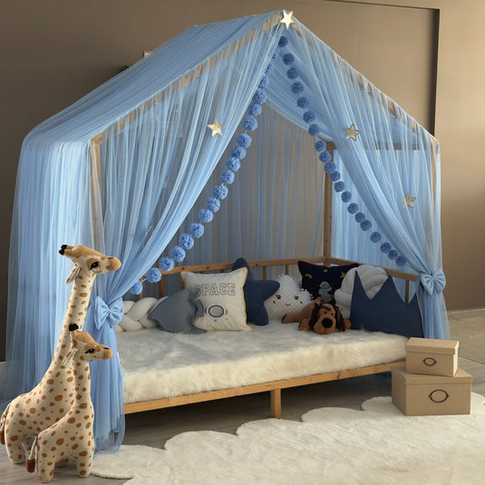 Baby Blue Premium Montessori Betthimmel - Typ A