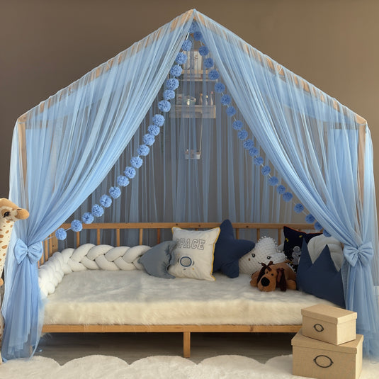 Baby Blue Premium Montessori Betthimmel - Typ A