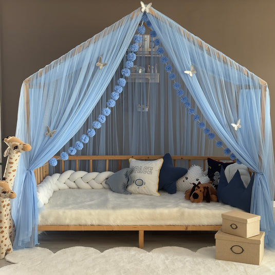Baby Blue Premium Montessori Betthimmel - Typ A