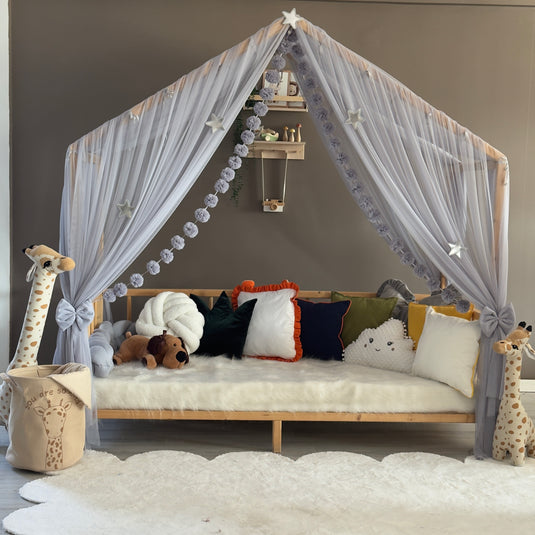 Graues Premium Montessori Betthimmel - A-Typ