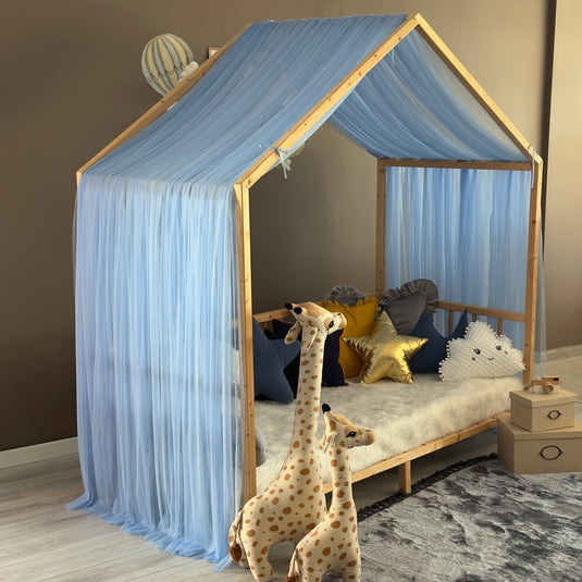 Babyblaues Montessori-Betthimmel – Ein Typ