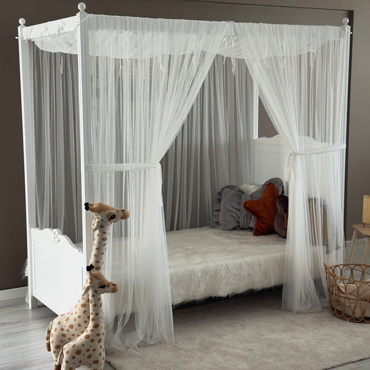 White Poster Bed Canopy