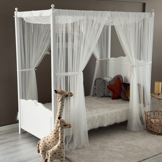 White Poster Bed Canopy