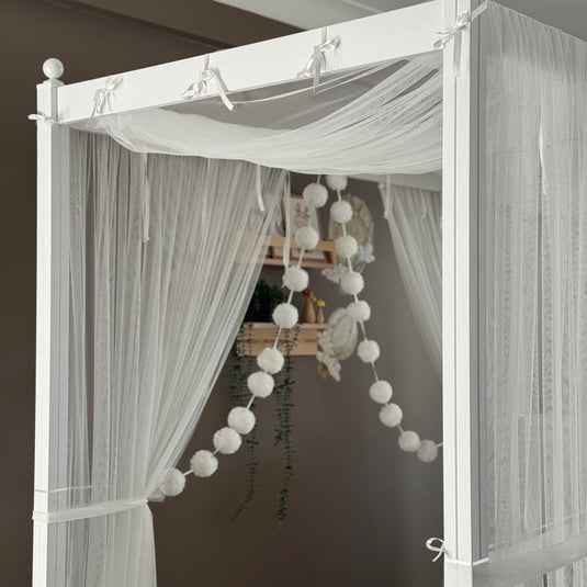White Poster Bed Canopy