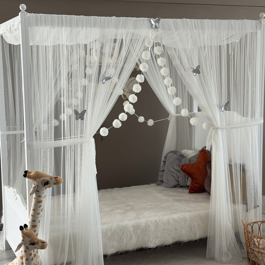 White Poster Bed Canopy