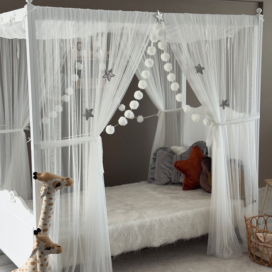 White Poster Bed Canopy