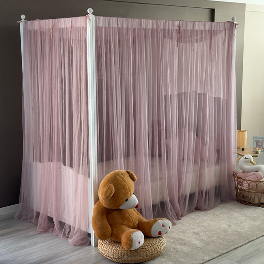 Blush Pink Poster Bed Canopy - Premium