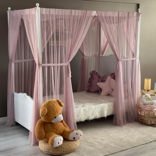 Blush Pink Poster Bed Canopy - Premium