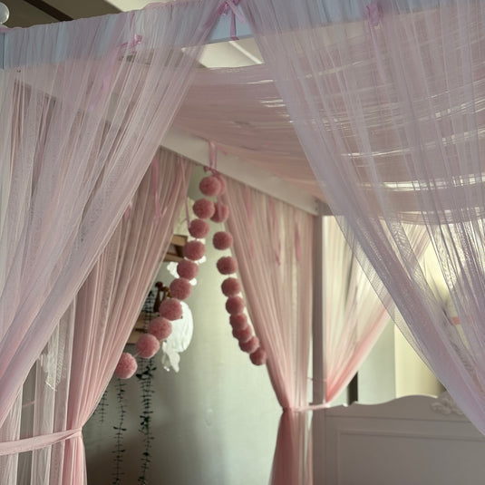 Pink Poster Bed Canopy - Premium