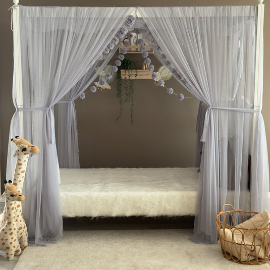 Gray Poster Bed Canopy - Premium
