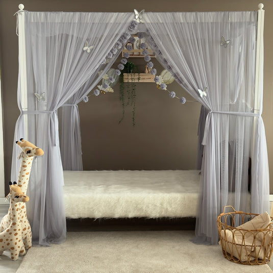 Gray Poster Bed Canopy - Premium