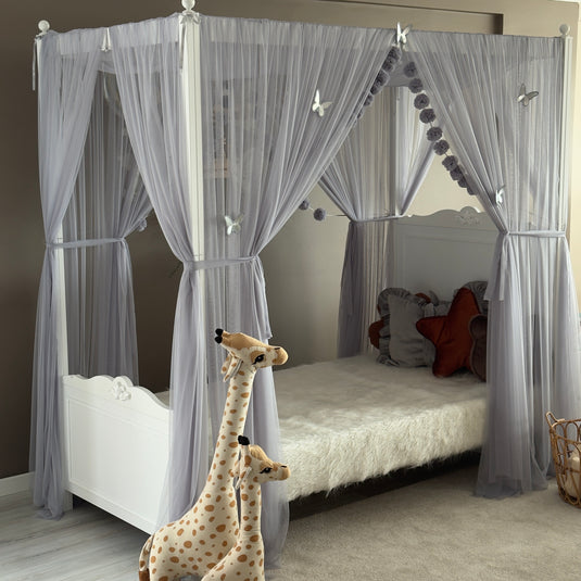 Gray Poster Bed Canopy - Premium