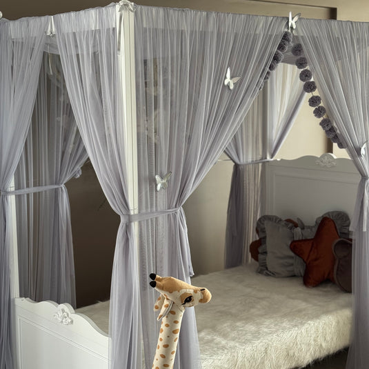 Gray Poster Bed Canopy - Premium