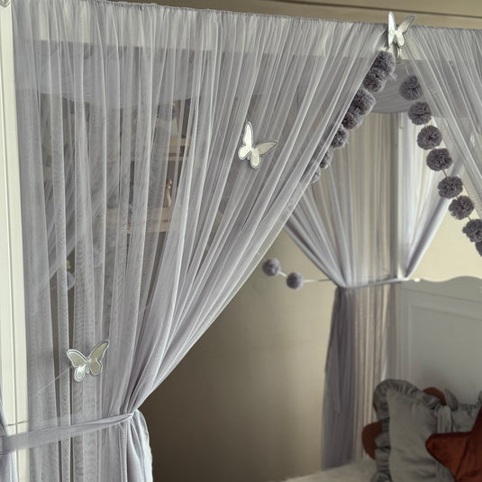 Gray Poster Bed Canopy - Premium