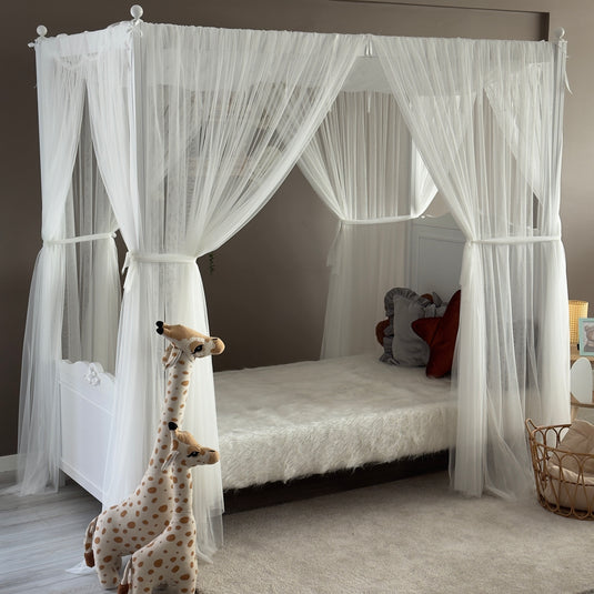 White Poster Bed Canopy - Premium