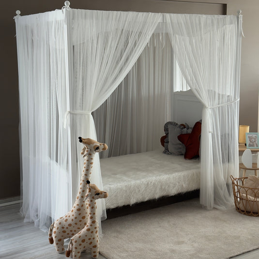 White Poster Bed Canopy - Premium