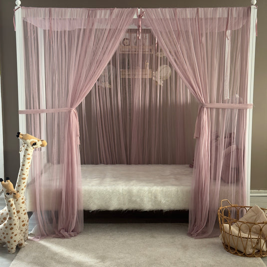 Blush Pink Poster Bed Canopy