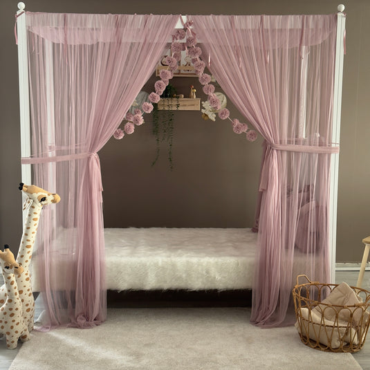 Blush Pink Poster Bed Canopy
