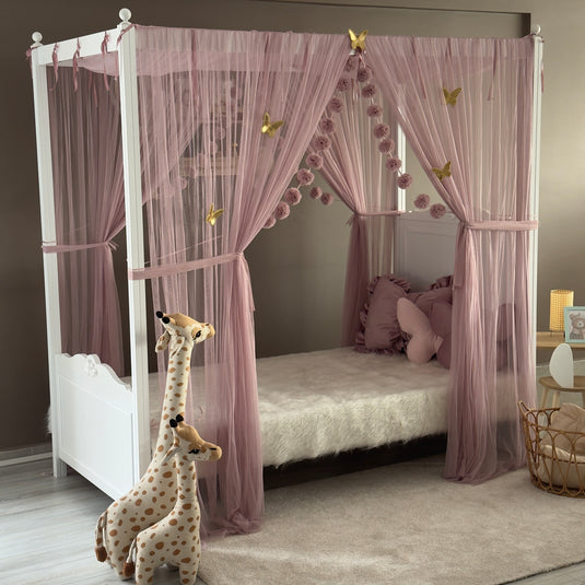 Blush Pink Poster Bed Canopy