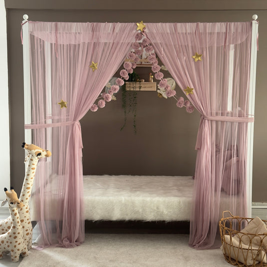 Blush Pink Poster Bed Canopy