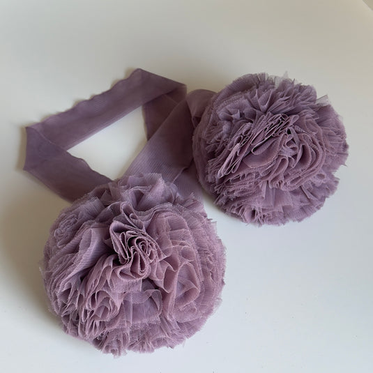Twin Pompom  - Dark Lavender
